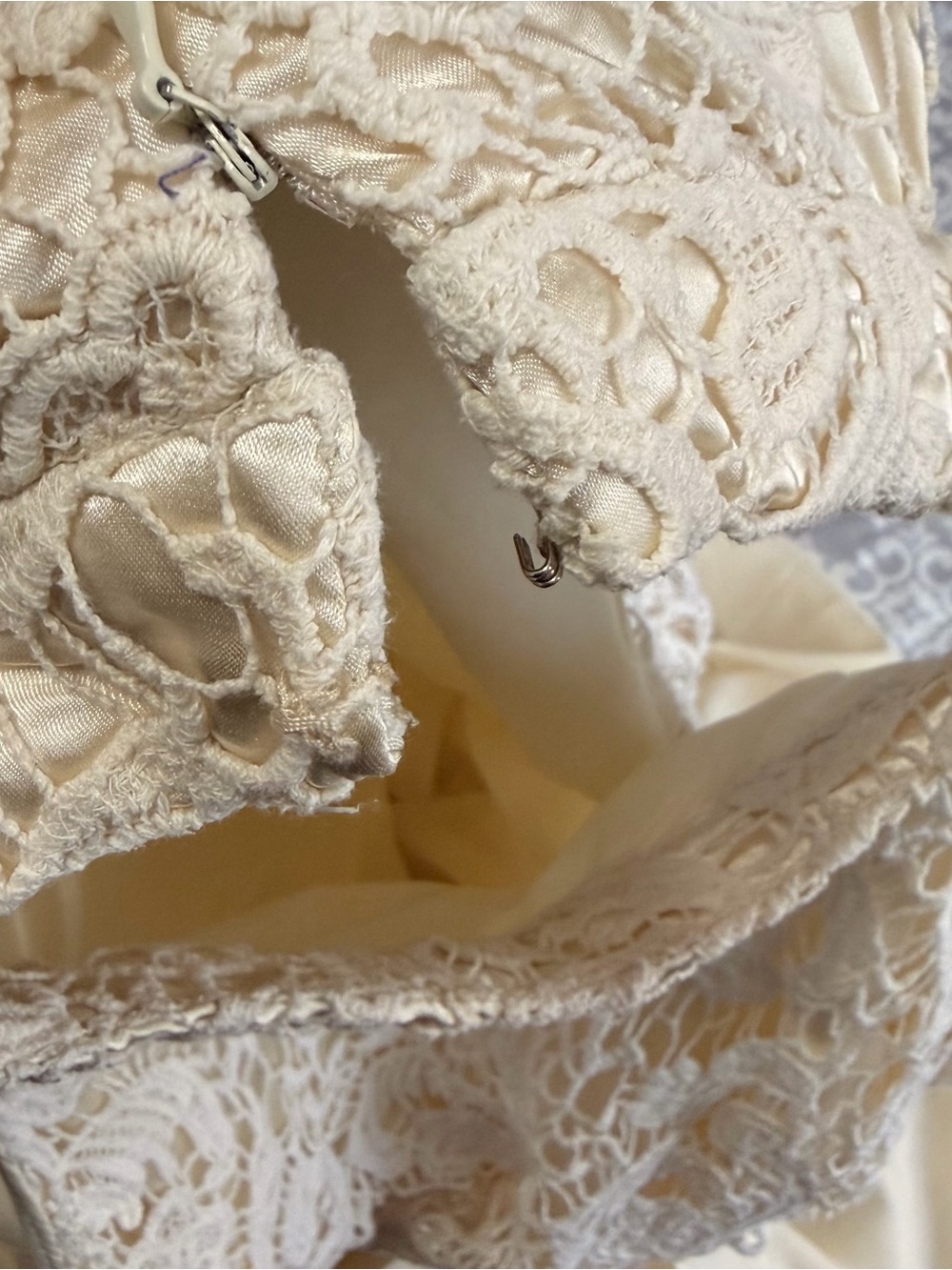 Ivory Lace Bodice Evening Dress - Picture 3 of 4
